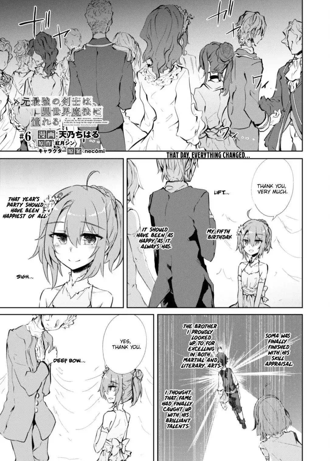 Moto Saikyou no Kenshi wa, Isekai Mahou ni Akogareru, Chapter 6, page 1